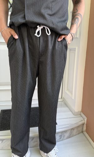 Siyah Çizgi Detay Premium Pijama