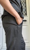 Siyah Çizgi Detay Premium Pijama