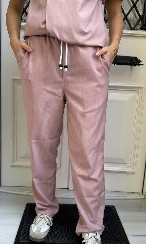 Pembe Çizgi Detay Premium Pijama