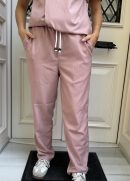 Pembe Çizgi Detay Premium Pijama