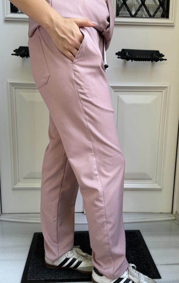 Pembe Çizgi Detay Premium Pijama - Görsel 2