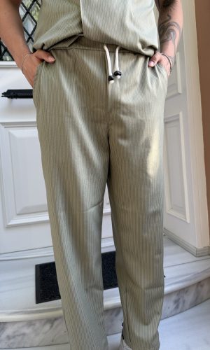 Yeşil Çizgi Detay Premium Pijama