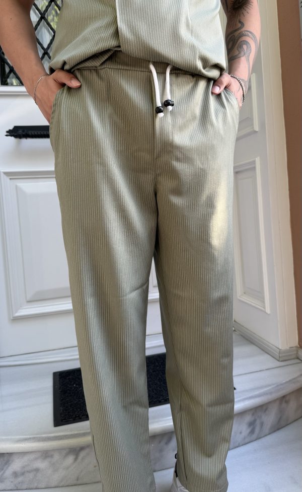 Yeşil Çizgi Detay Premium Pijama