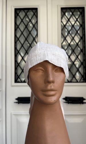 Bej Renk Gofre Kumaş Aşçı Bandana