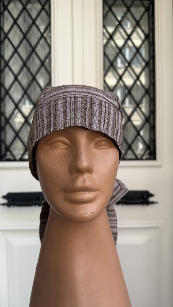 Kahve Renk Gofre Kumaş Aşçı Bandana