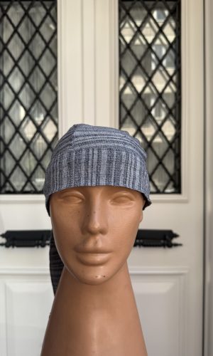 Mavi Renk Gofre Kumaş Aşçı Bandana