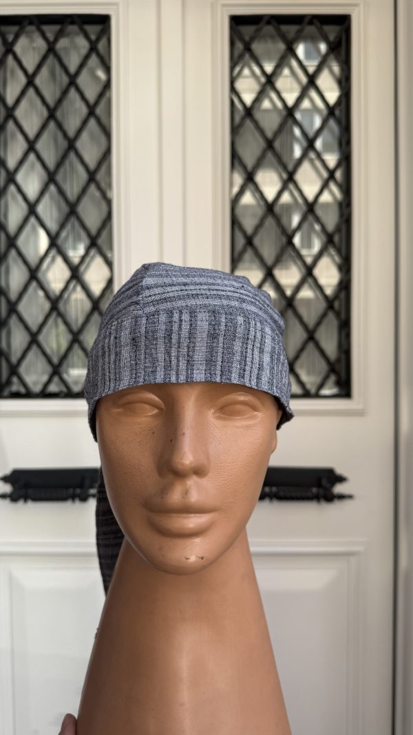 Mavi Renk Gofre Kumaş Aşçı Bandana
