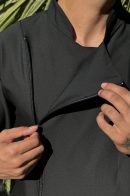 Siyah Renk Fermuarlı Premium Şef Ceketi
